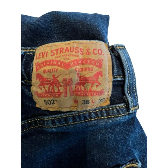 Levi Strauss 502 Jeans Taper Fit Mens Tag Size 38x32 Blue - Picture 4 of 6